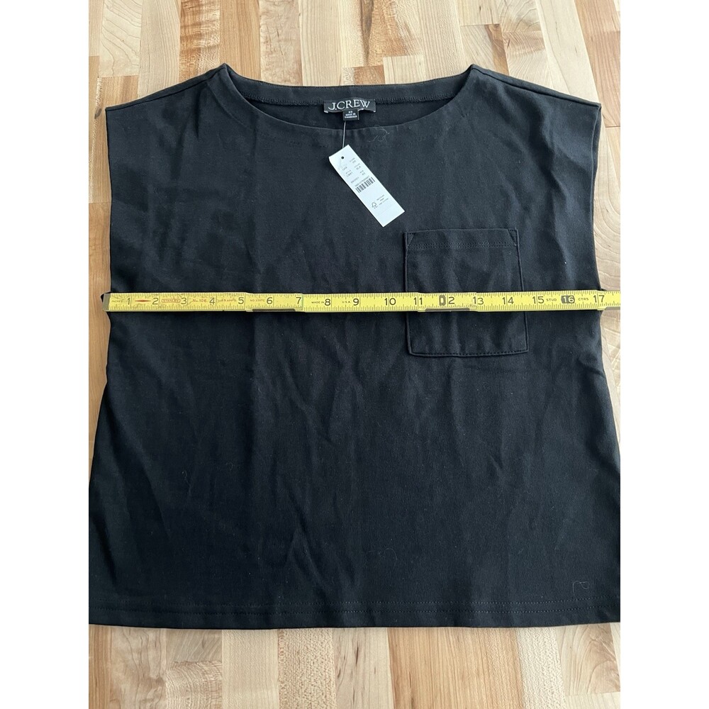J.Crew Women's Mariner Jersey Boatneck Muscle Tee 100% Cotton Black XS, NWT - Picture 7 of 8